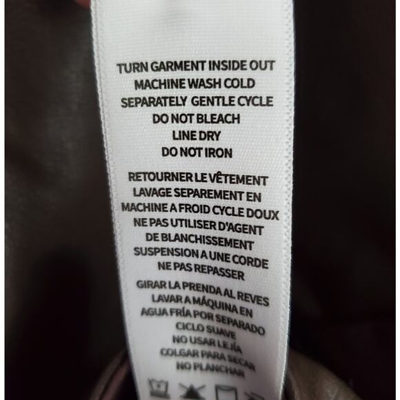 Splendid Cropped Vegan Leather Ankle Wide Leg Pants Chocolate Brown Size 6 - Picture 16 of 16